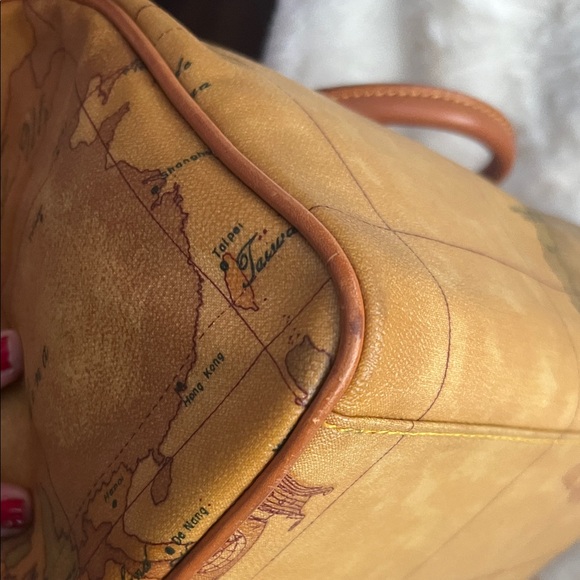 Alviero Martini Map Print Leather BostonBag - Picture 8 of 10